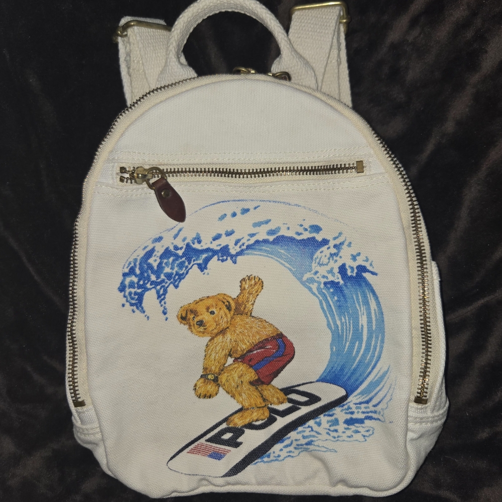 Polo Ralph Lauren Cream Canvas Backpack